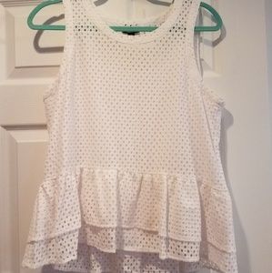 White Peplum Tank Top